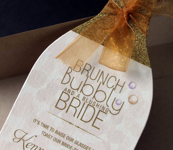 Wine Bridal Shower Invitation with Bubbles II