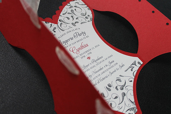 Red Lingerie Party Invitation