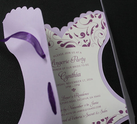 Lavender Lingerie Party Invitation