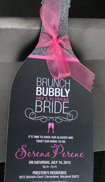 Wine Bridal Shower Invitation with Glasses