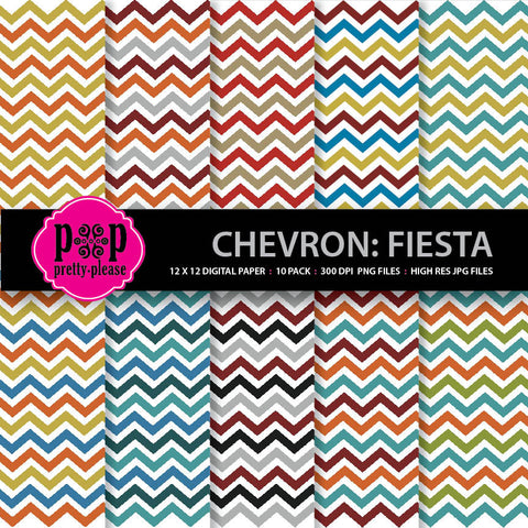 Chevron Digital Paper - Fiesta Paper