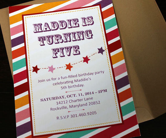 Colorful, Striped Invitation