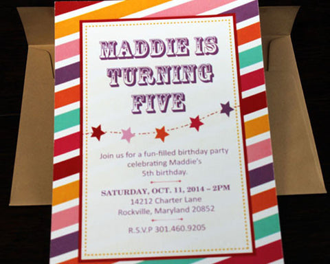 Colorful, Striped Invitation