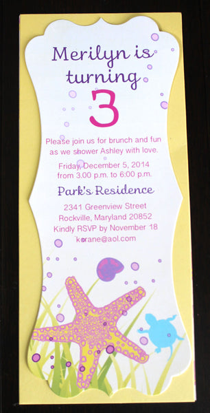 Mermaid Invitation - Pink
