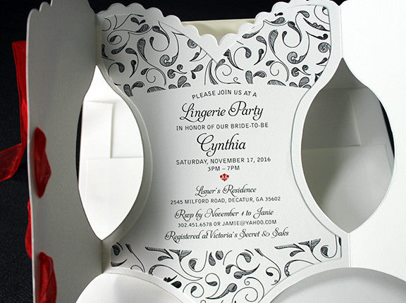 Cream Lingerie Party Invitation