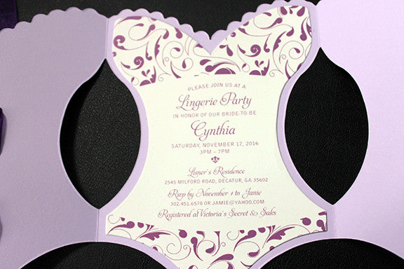 Lavender Lingerie Party Invitation