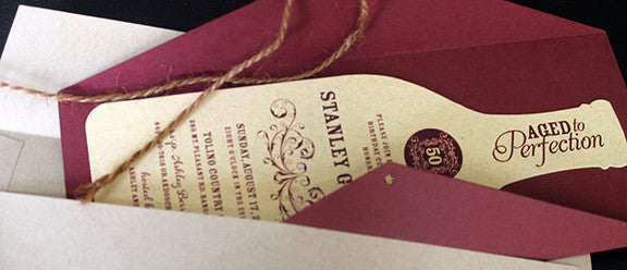 50th birthday wine bottle invitation