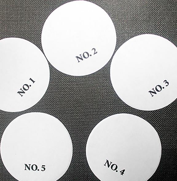 Paper Smears - 1 5/8" | Numbered Paper Smears | Paper Swipes | Numbered Paper Swipes | Specialty Circles 1 5/8"