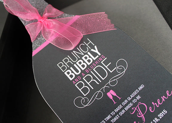 Wine Bridal Shower Invitation with Glasses