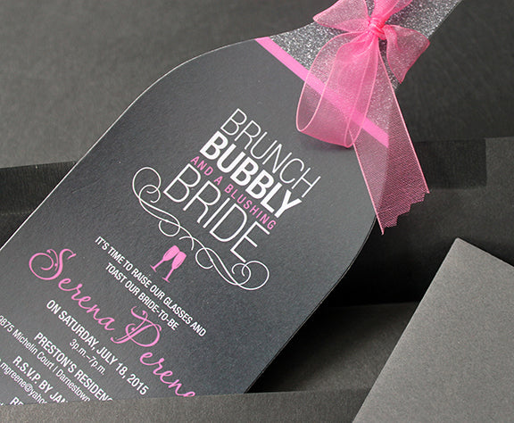 Wine Bridal Shower Invitation with Glasses