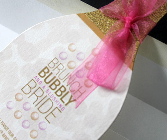 Wine Bridal Shower Invitation with Bubbles
