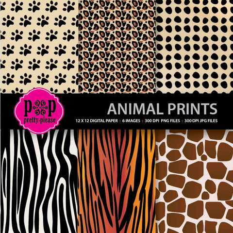 animal prints digital paper