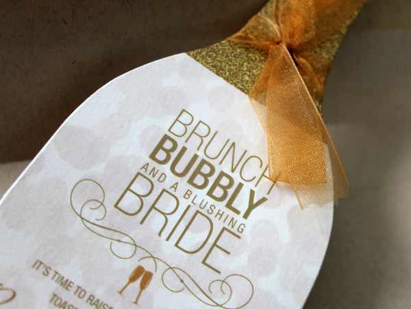 Wine Bridal Shower Invitation with Bubbles III