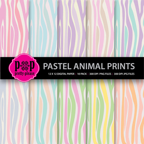 Pastel Animal Prints Digital Paper
