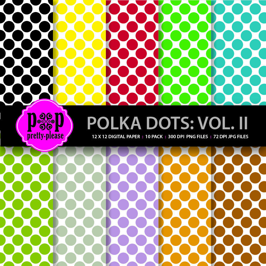Large Polka Dots Digital Paper