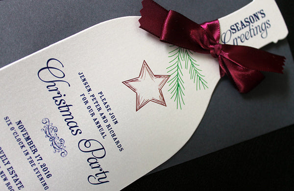 Holiday Party Wine Bottle Invitation
