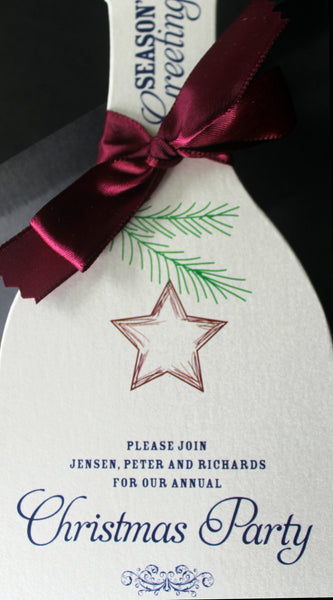 Holiday Party Wine Bottle Invitation