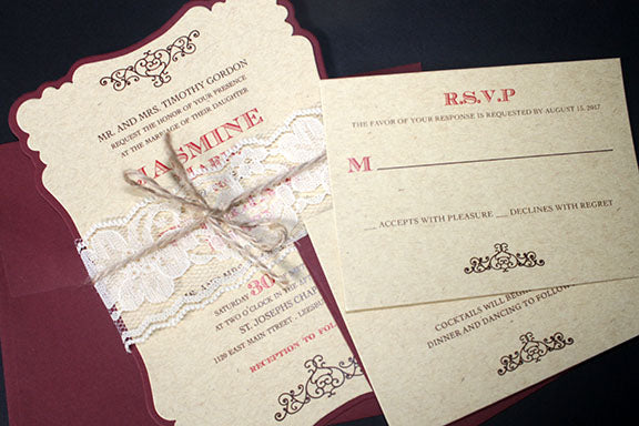 Lace Wedding Invitation | Wedding Anniversary Invitation | Rustic Wedding Invitation